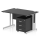 Rayleigh Cantilever Desk With 3 Draw Mobile Pedestal